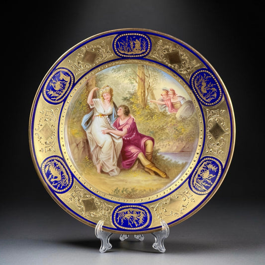 19th Century Royal Vienna Porcelain Cabinet Plate “Rinaldo and Armida” by F. Ott - 8.9 in
