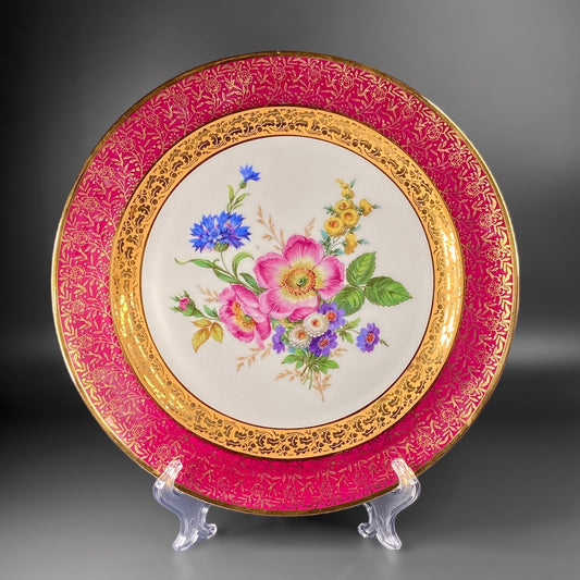 Rare Luxury Large Plate. 1900 - 1920's, R.S. Limoges Porcelain, France.