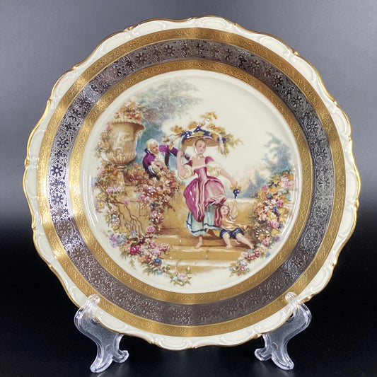 Collector’s Cabinet Plate Gloria Western Germany Fine Porcelain Seltmann Weiden Bavaria Couple Piano