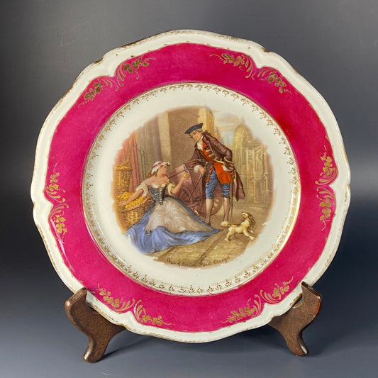 Precious hand-painted porcelain plate, early 20th century Hispania.