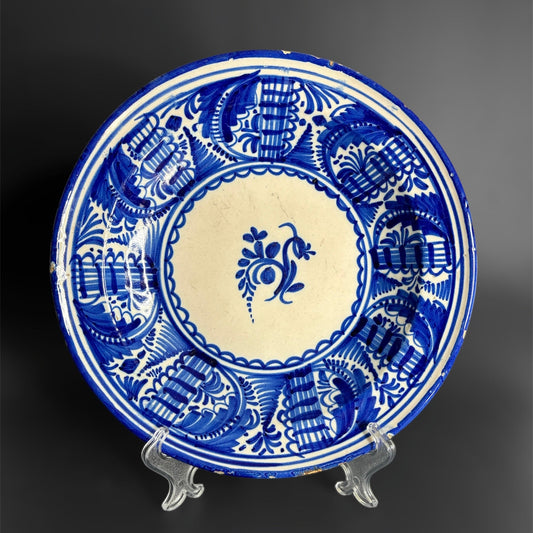 19th, Antique Manises Plate - Spanish Ceramics