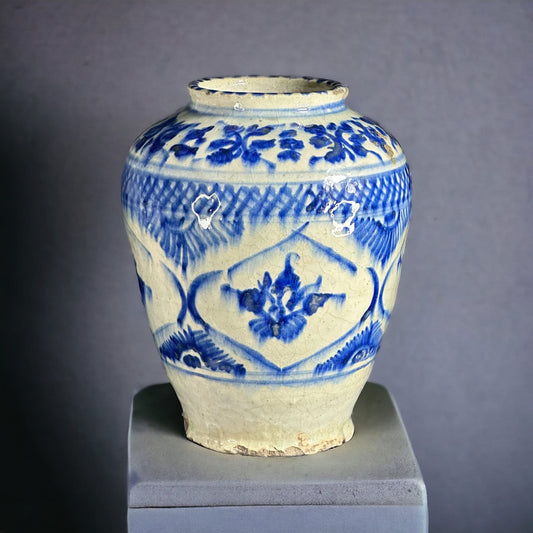 18th, Rare Persian Glazed Stoneware Vase