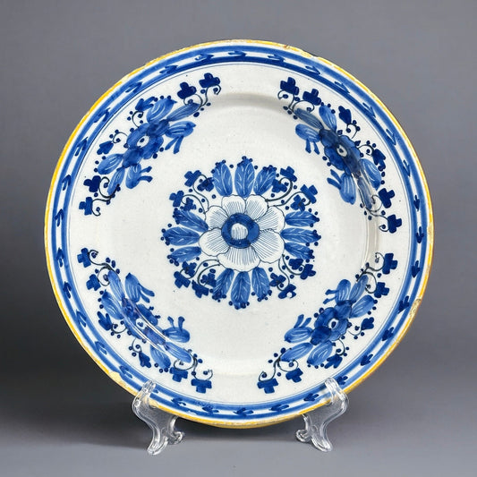 18th Century Dutch Delft Charger "Peacock"