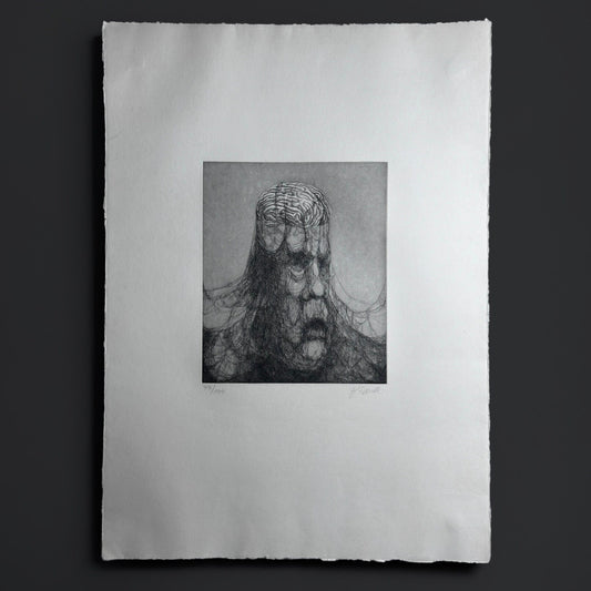 Hans Georg Rauch, Untitled - Man Caught Under Ropes, 1978, Lithograph signed, 77/100