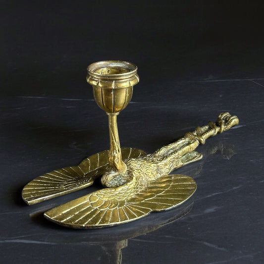 19th Century, Bronze candlestick heron, France