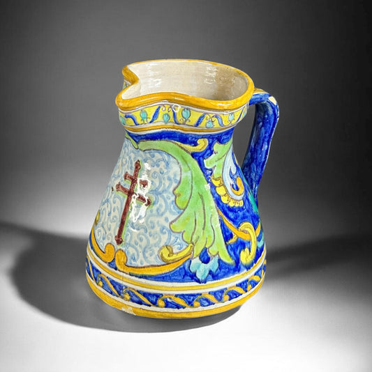 19th, Antique Talavera Spanish Ceramic Jug