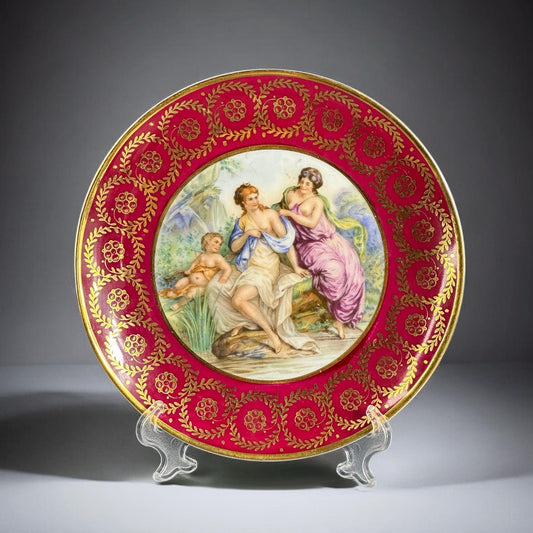 Limoges Plate, Porcelain, France. Angelica Kauffmann Scene, 6.5in