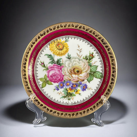 Rare Luxury Limoges Plate, Porcelain, France.