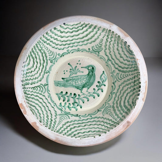 Lebrillo, Spanish Large Fajalauza Ceramic Bowl - 19.8"