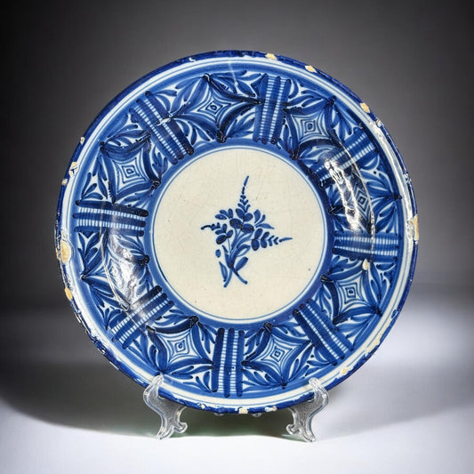 19th Century, Antique Manises Plate - Spanish Ceramics