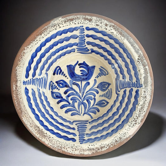 Lebrillo, Spanish Large Fajalauza Ceramic Bowl - 11.8"