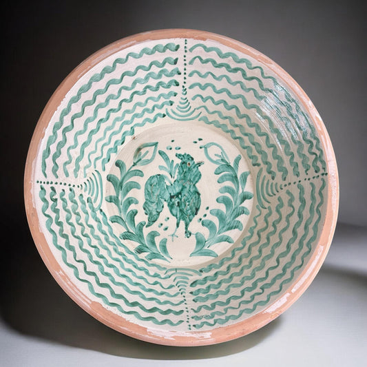 Lebrillo, Spanish Large Fajalauza Ceramic Bowl -  19.7in