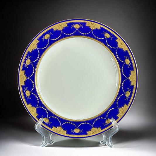 1930, Mintons – Luxurious Cobalt & Raised Gilt Cabinet Plate, 26 cm, England
