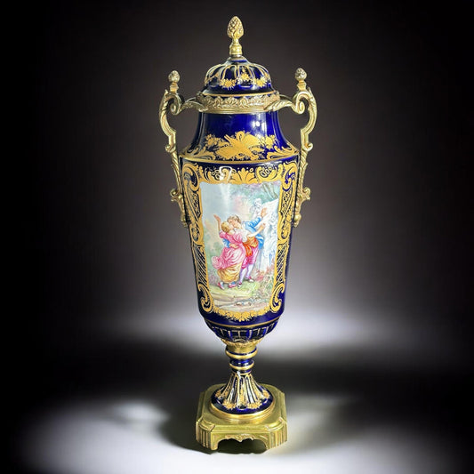 Sèvres style, antique porcelain vase signed E. Froger, France