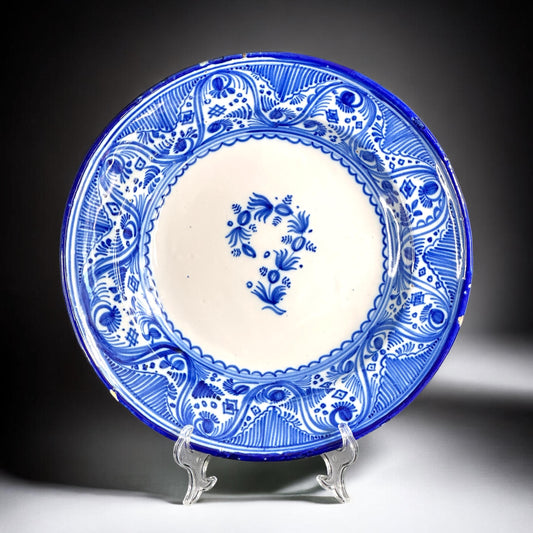 19th Century, Antique Manises Plate - Spanish Ceramics - 13.4in