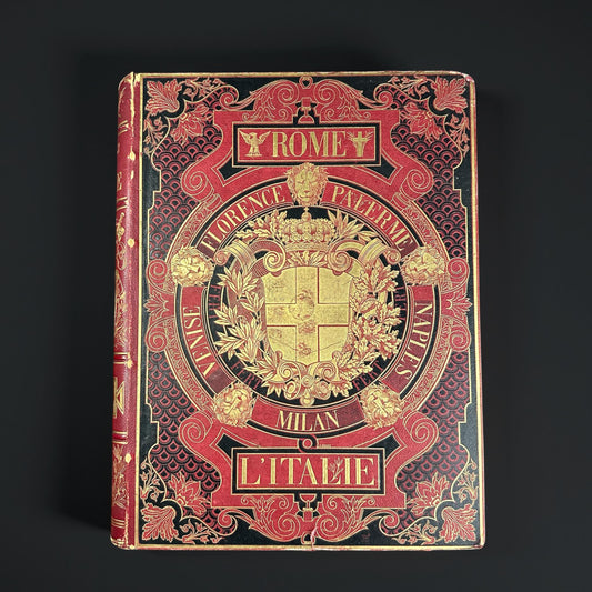 c. 1877  “L'Italie” by Jules Gourdault, Large Folio Italian Travel, Art Book, Hachette Paris, 743 pp, 450 engravings