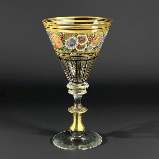 1890, Hermann Pautsch Enamelled and Gilt Glass Goblet, Josephinenhütte