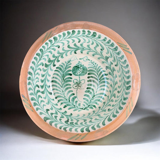 Lebrillo, Spanish Large Fajalauza Ceramic Bowl -  17in