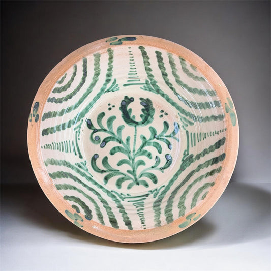 Lebrillo, Spanish Large Fajalauza Ceramic Bowl -  15.7in