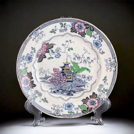 19th Century, English Transferware Plate “TALLI” by J. & R.G. - Chinoiserie Decoration
