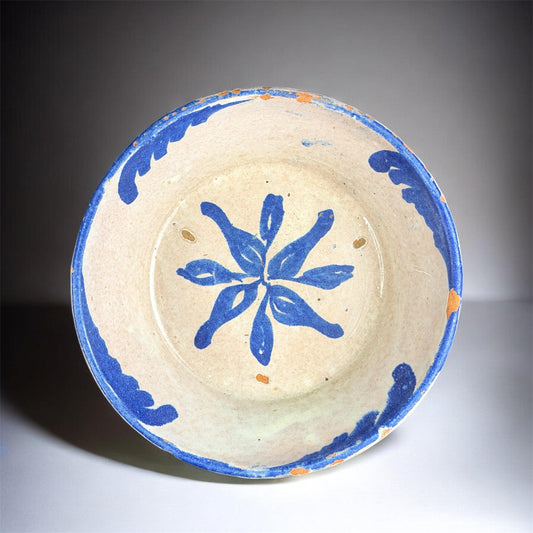 Spanish Blue and White Fajalauza Lebrillo Bowl from Granada