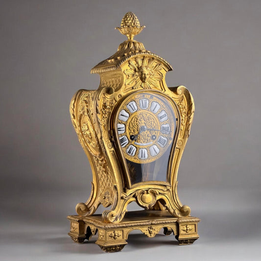 c.1850s, Denière à Paris Gilt Bronze Mantel Clock with Japy Frères Movement