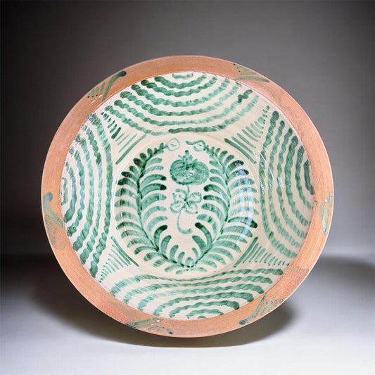 Lebrillo, Spanish Large Fajalauza Ceramic Bowl -  15.7in