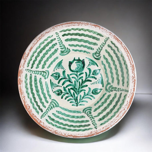 Lebrillo, Spanish Large Fajalauza Ceramic Bowl -  16in