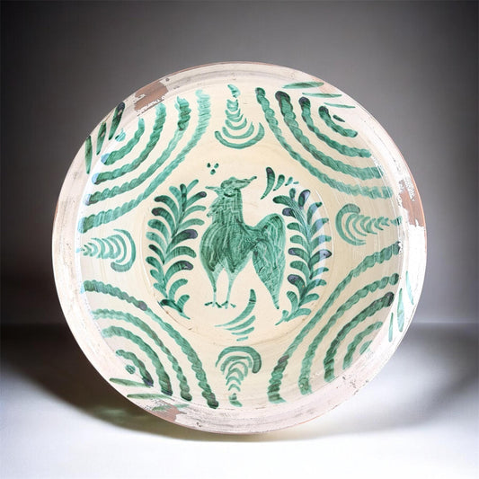 Lebrillo, Spanish Large Fajalauza Ceramic Bowl - 15,8