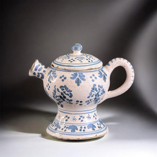 c.1760s French Faience Blue & White Posset Pot / Cream Pot, Museum-Referenced 18th-Century Tin-Glazed Earthenware