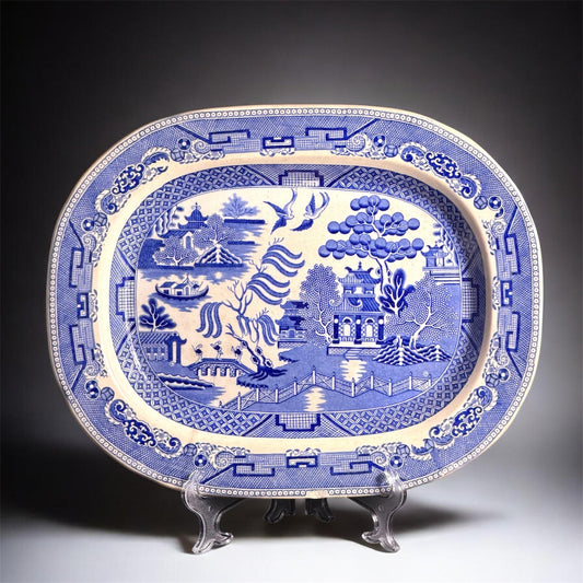 c.1825–1835 Thomas Fell Blue Transferware Platter, England, 16.5in