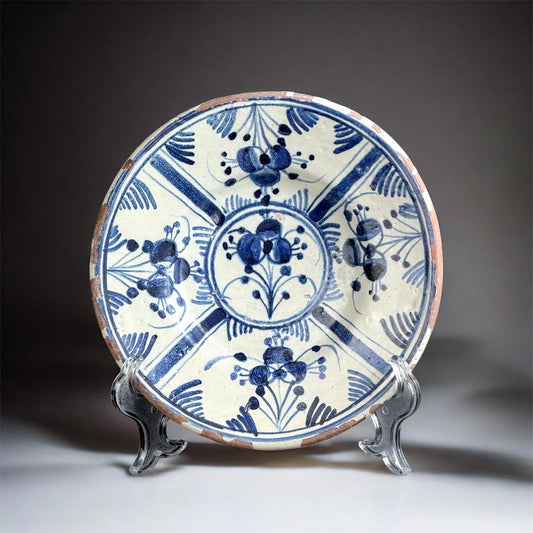 Siglo XIX, Plato Catalán Antiguo Raro, Cerámica Española, Serie Cirereta (Cerezas)